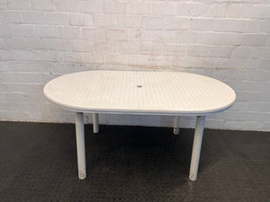 White Outdoor Plastic Table (Surface Scratches)