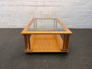 Wooden Glass Top Coffee Table