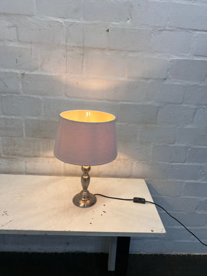 Silver Base Lamp with White Shade