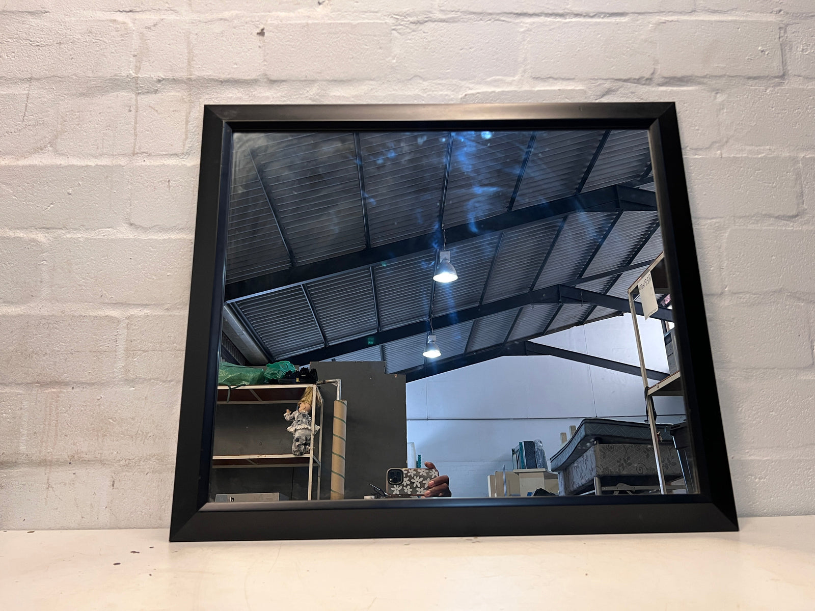 Black Square Framed Mirror