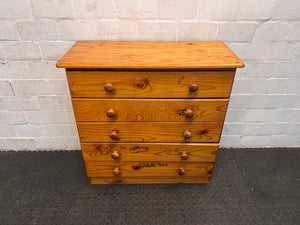 Solid Wooden Five Drawer Chest Of Drawers