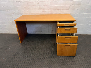 Golden Oak Wooden Four Drawer Desk (RHS)