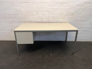 Grey Steel Legged Two Drawer Desk (RHS) 160 x 80cm