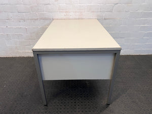 Grey Steel Legged Two Drawer Desk (RHS)(No Drawers)