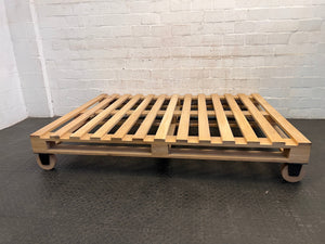 Crafted Pallet Bed Base on Wheel