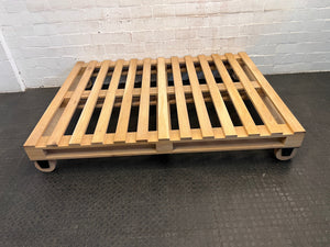 Crafted Pallet Bed Base on Wheel