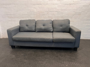 Dark Grey Three Seater Couch (Torn Cusions)