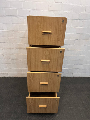 Wooden Print Four Drawer Filing Cabinet