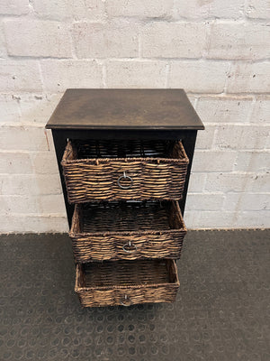 Three Drawer Wicker Pedestal - PRICE DROP