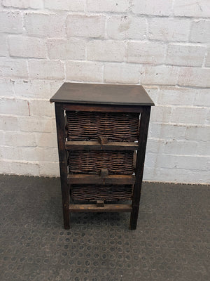 Three Drawer Wicker Pedestal - PRICE DROP