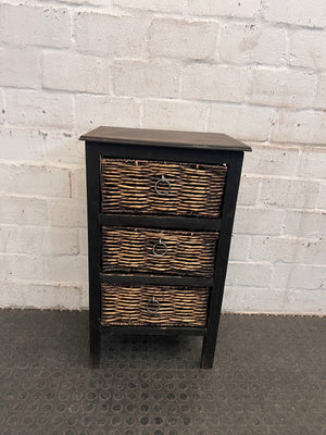 Three Drawer Wicker Pedestal - PRICE DROP