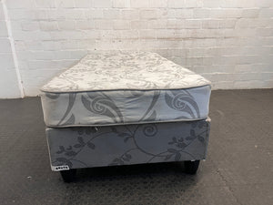 Grey Printed Fabric Single Bed (Fraying Fabric)