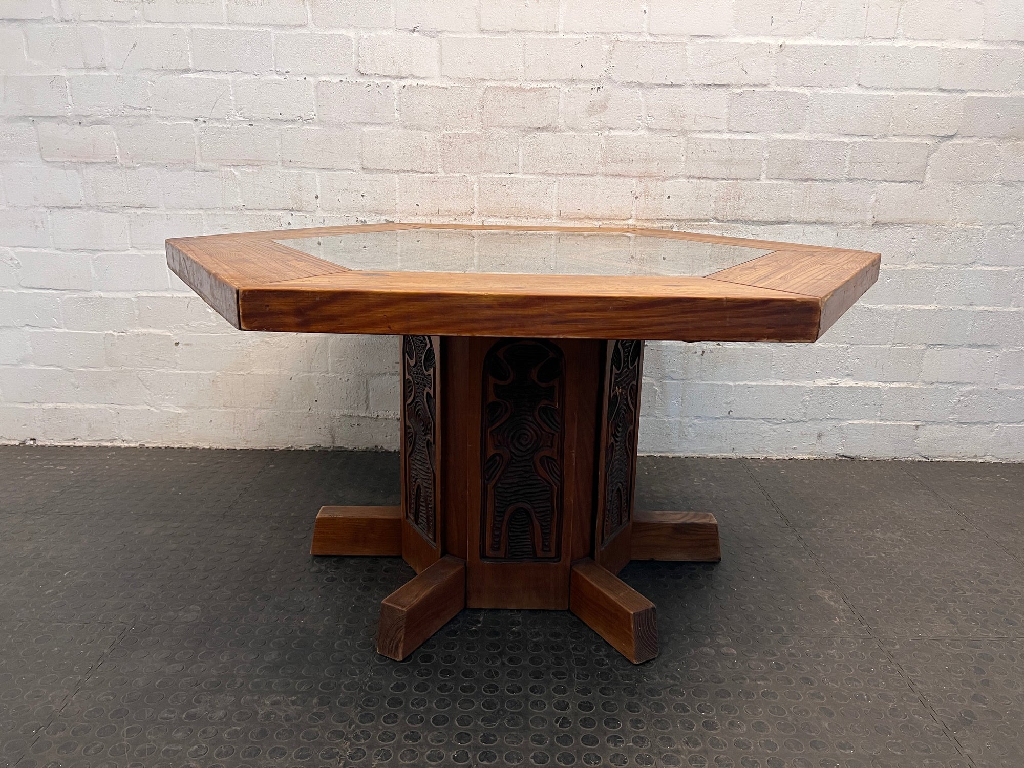 Hard Wood Hexagonal Dining Table