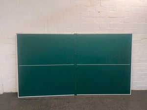 Green Table Tennis Table with Centre Net and Bats (Some Minor Water Damage)