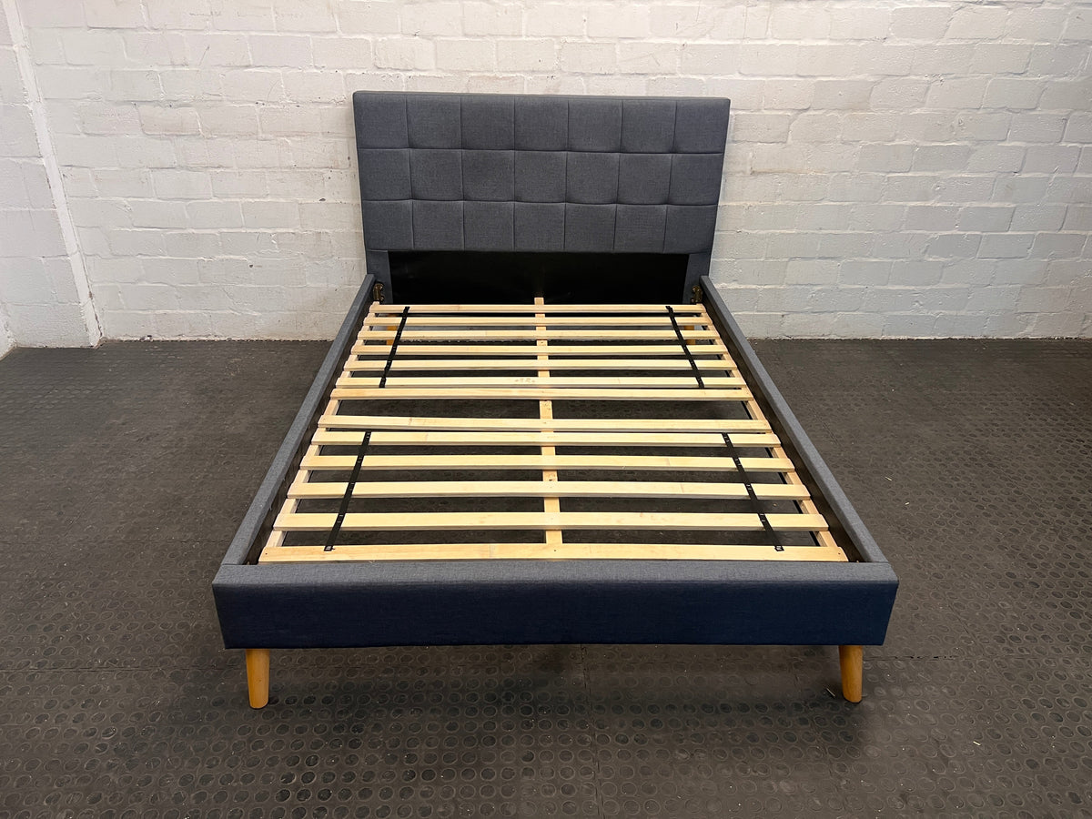 Grey Double Bed Base Frame (One Weak Leg on Headboard) - REDUCED