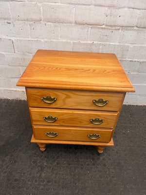Wooden Three Drawer Side Table