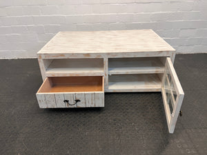 Rustic White Finish Coffee Table