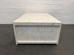 Rustic White Finish Coffee Table