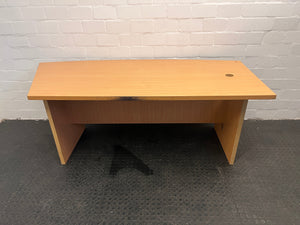 Curved Light Woodprint Desk (Damaged Trim)