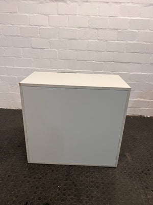 White Two Door Office Cupboard (Chipped Corner)