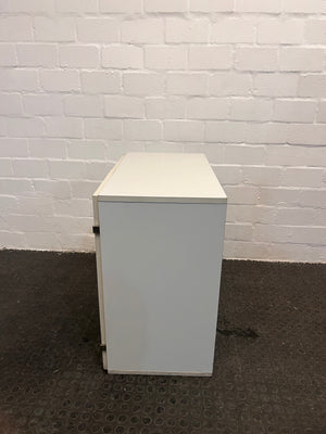 White Two Door Office Cupboard (Chipped Corner)