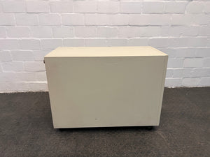 Cream Metal Three Drawer Filing Credenza