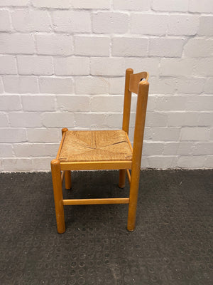 Wooden Dining Chair with Woven Seat