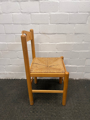 Wooden Dining Chair with Woven Seat