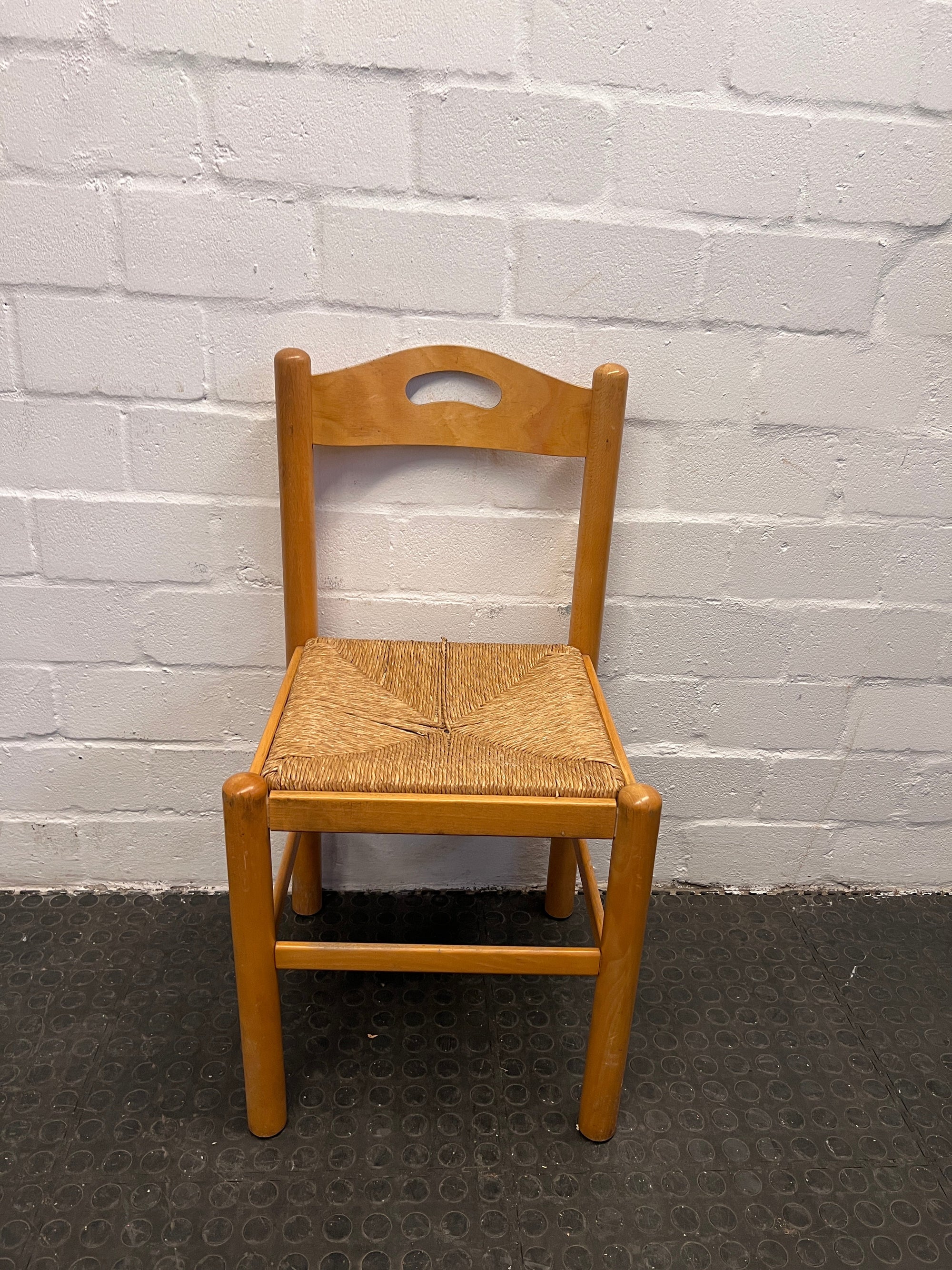 Wooden Dining Chair with Woven Seat