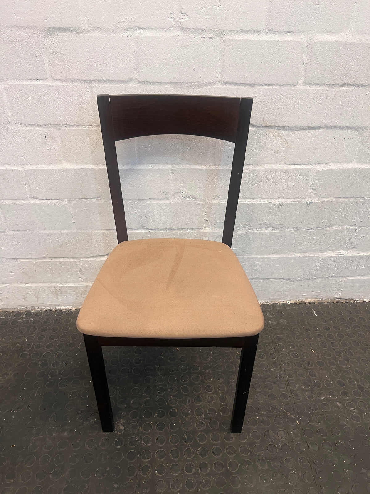 Darkwood Dining Chairs with Cream Seat - PRICE DROP - 2ndhandwarehouse.com