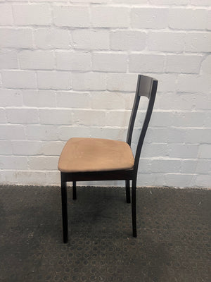 Darkwood Dining Chairs with Cream Seat