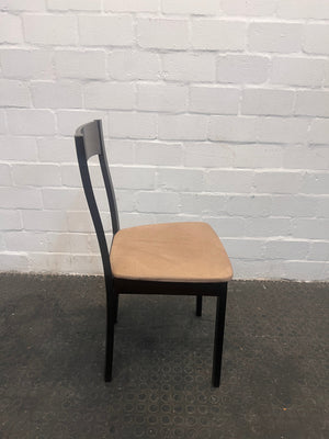 Darkwood Dining Chairs with Cream Seat