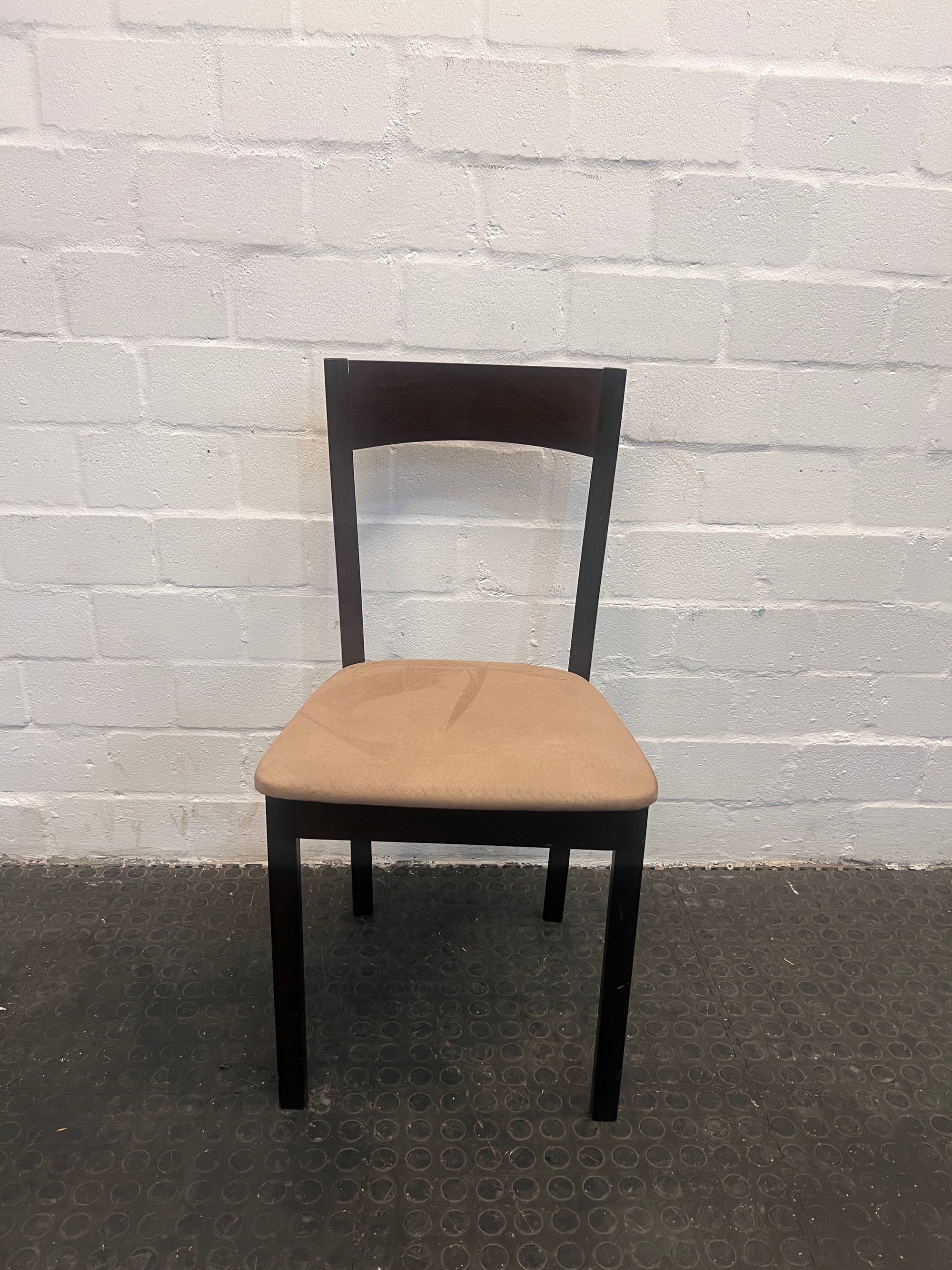 Darkwood Dining Chairs with Cream Seat