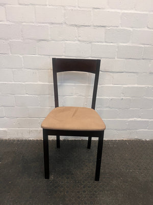 Darkwood Dining Chairs with Cream Seat