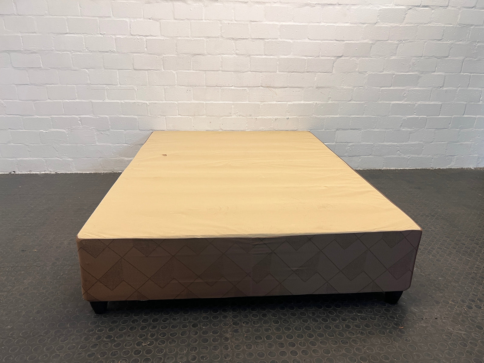 Brown Patterned Double Bed Base - REDUCED