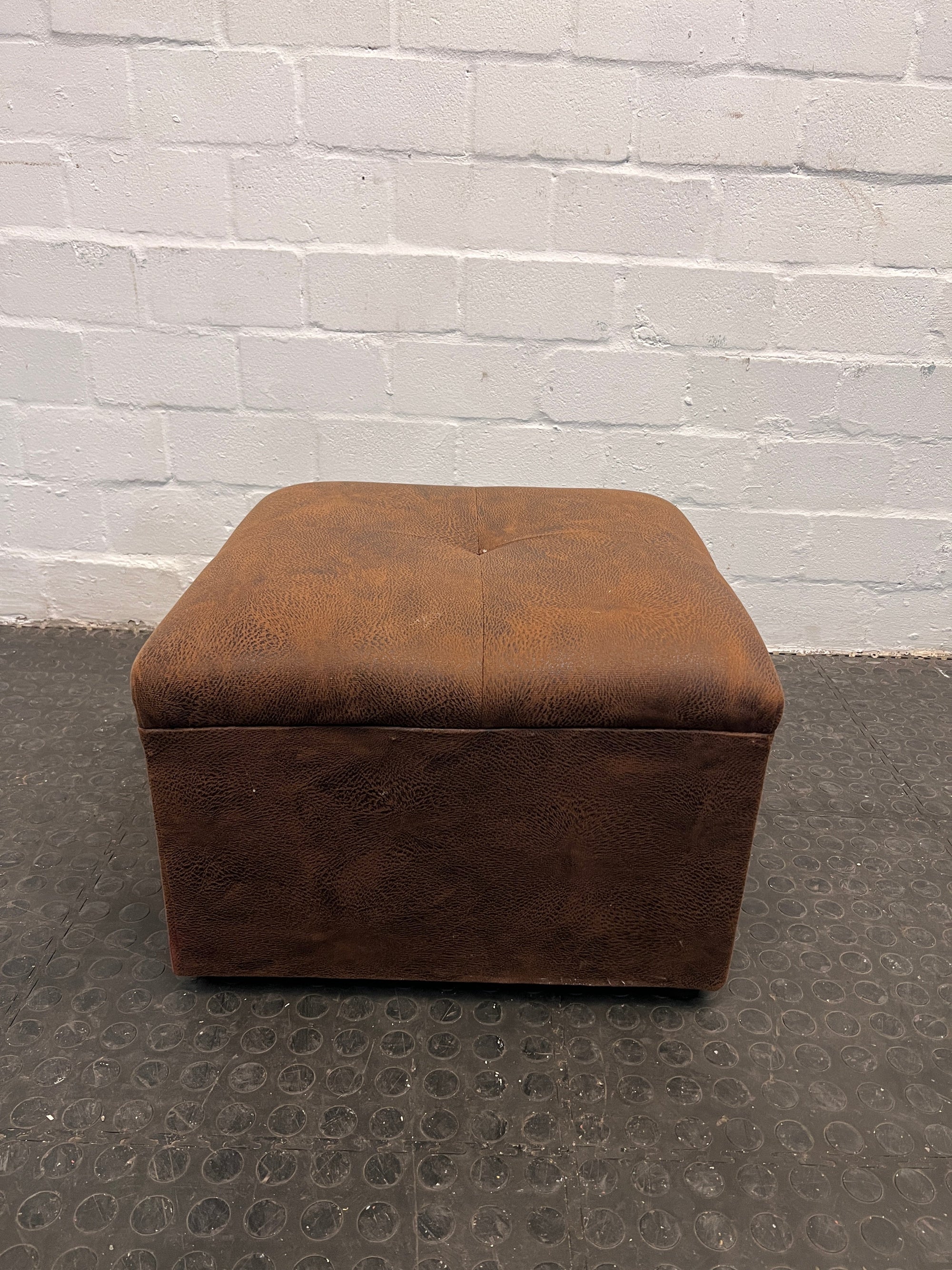 Brown Fabric Ottoman - PRICE DROP