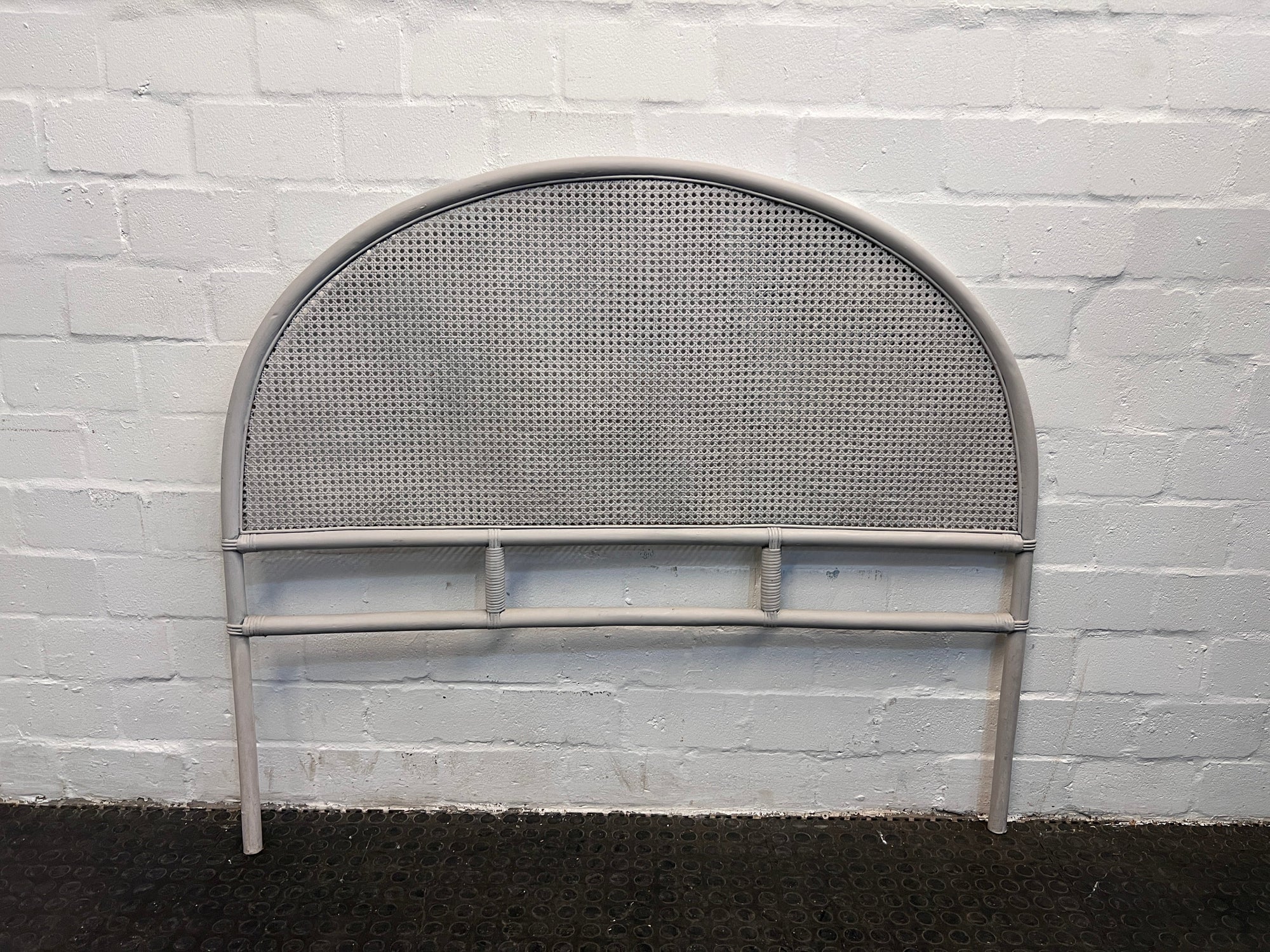 Grey Cane Double Headboard - REDUCED