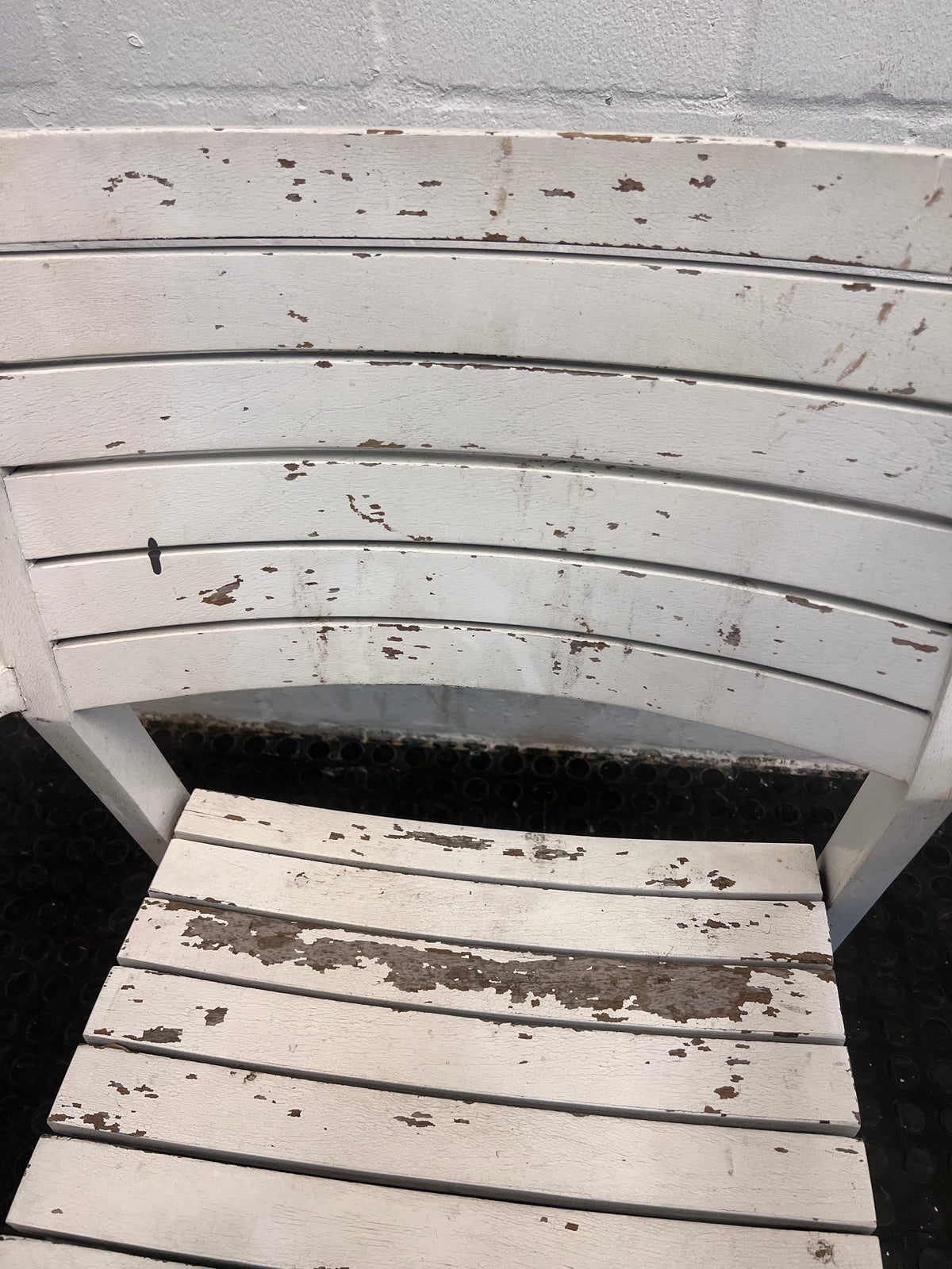 White Plastic Outdoor Armchairs (Natural Wear and Tear)