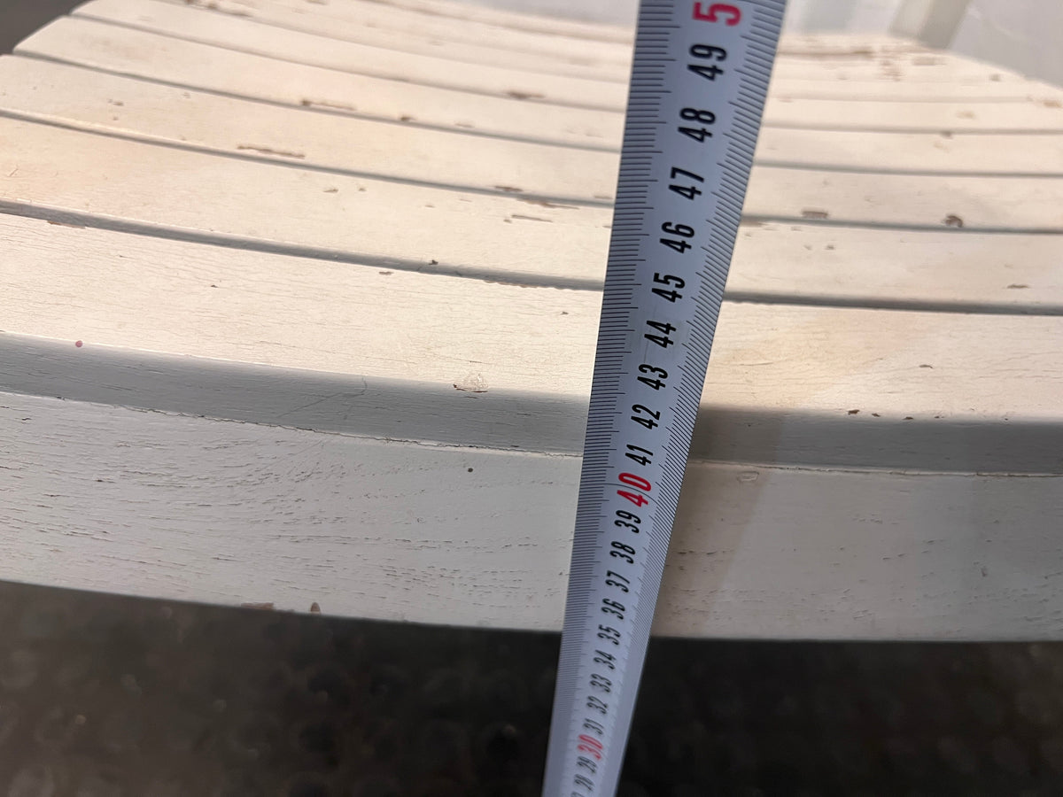 White Plastic Outdoor Armchairs (Natural Wear and Tear)