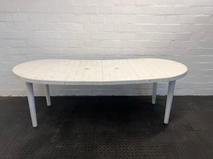 Extendable White Plastic Outdoor Table