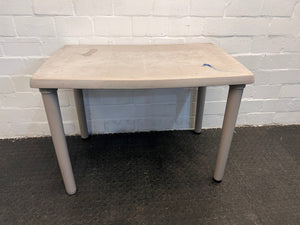 Grey Plastic Outdoor Table (Damaged Top)