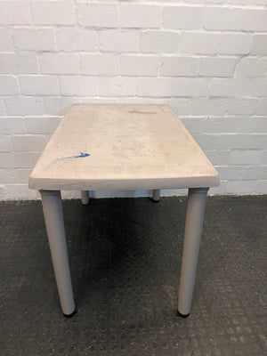 Grey Plastic Outdoor Table (Damaged Top)