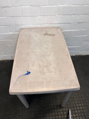 Grey Plastic Outdoor Table (Damaged Top)