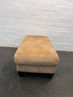 Tan Italian Suede Leather Ottoman