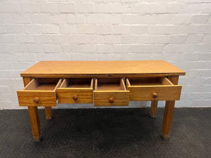 Wooden Four Drawer Entrance Table