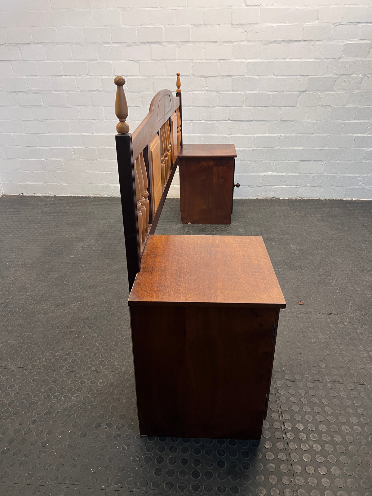 Yellow Wood Headboard and Pedestals - REDUCED - 2ndhandwarehouse.com