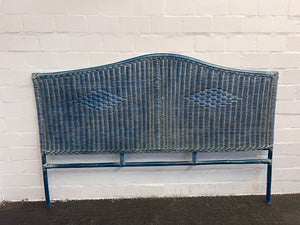 Blue Wicker King Size Headboard - REDUCED