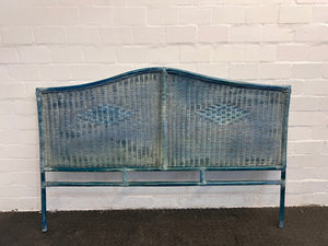 Blue Wicker King Size Headboard - REDUCED