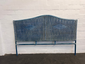 Blue Wicker King Size Headboard - REDUCED