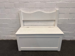 White Wooden Toy Box with Backrest